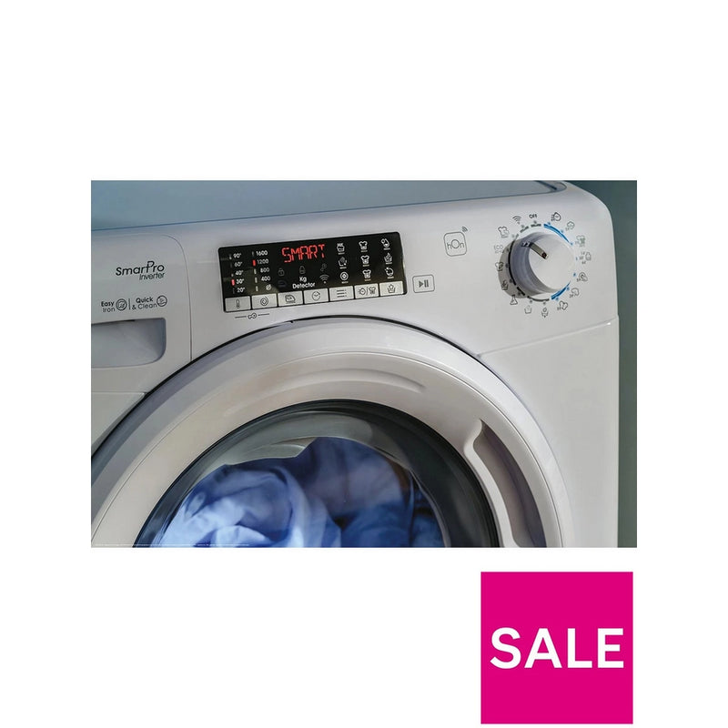 Candy CSO 686TWM6-80 Smart Pro Inverter 8kg, 1600 Spin Washing Machine - White