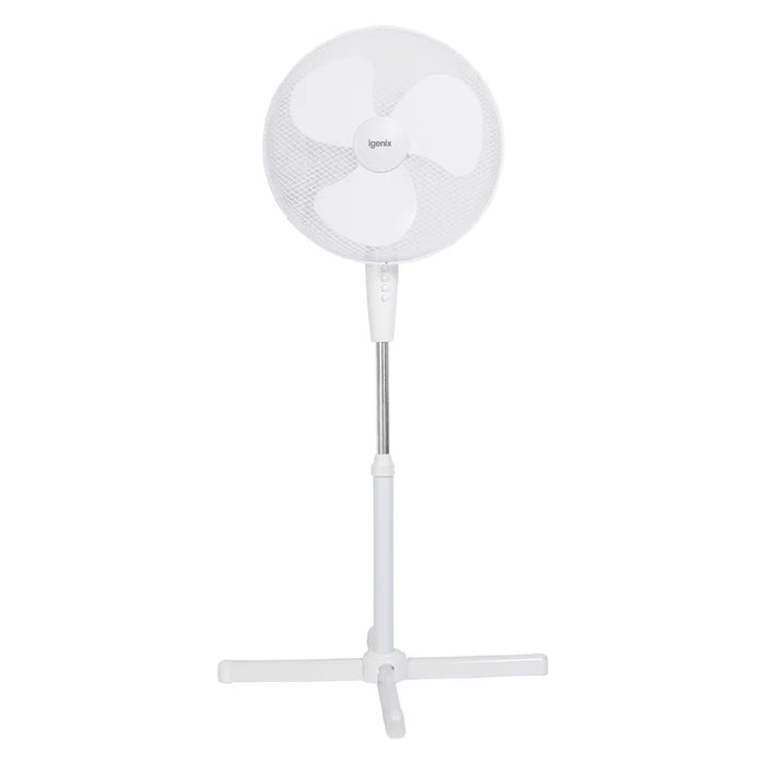 Igenix DF1655 16 Inch Pedestal Fan, 3 Speeds, White