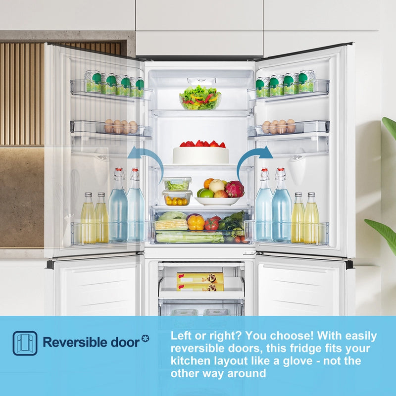 Fridgemaster MC55240DE 50/50 Non-Plumbed Freestanding Fridge Freezer – White