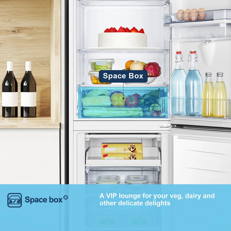 Fridgemaster MC55240DE 50/50 Non-Plumbed Freestanding Fridge Freezer – White