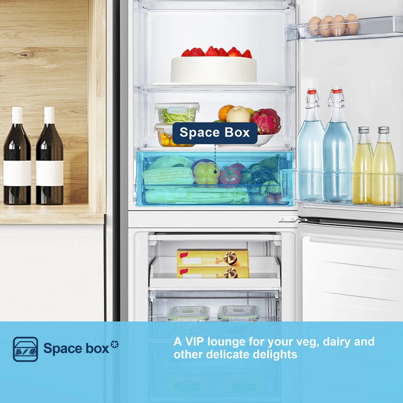 Fridgemaster MC55240ES 50/50 Freestanding Fridge Freezer – Silver