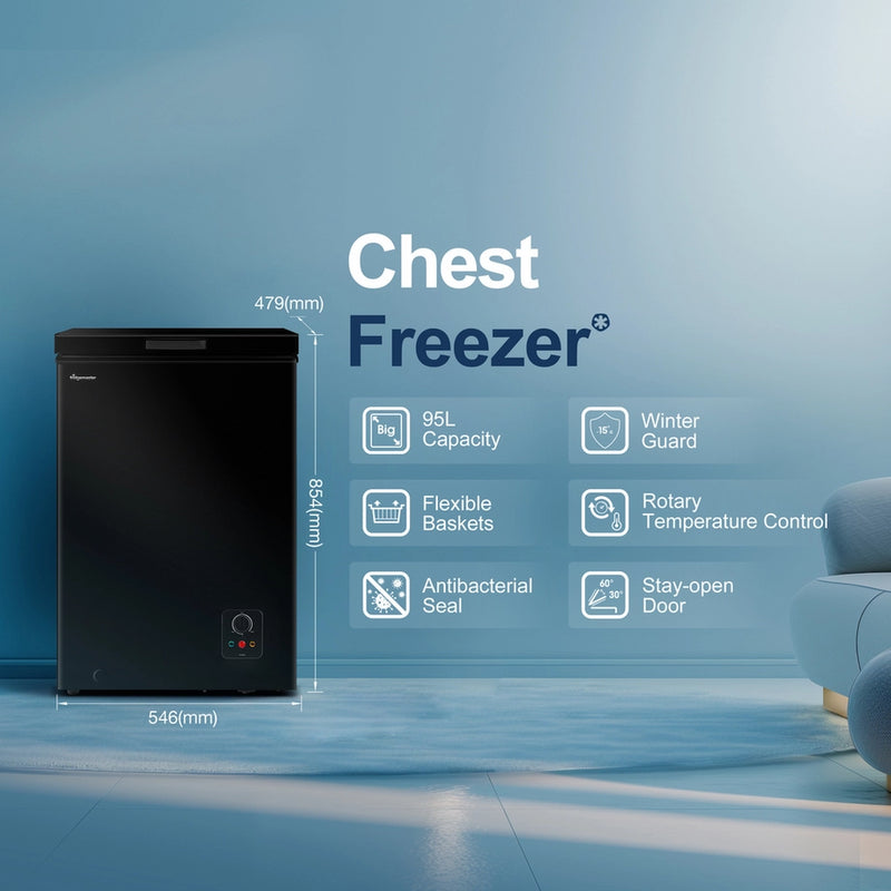 Fridgemaster MCF96EB 95L Freestanding Chest Freezer - Black