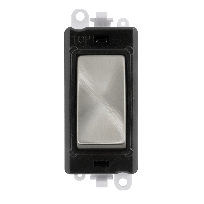 Click GM2075BKSC GridPro Satin Chrome 20AX 3 Position Retractive Switch Module - Black Insert
