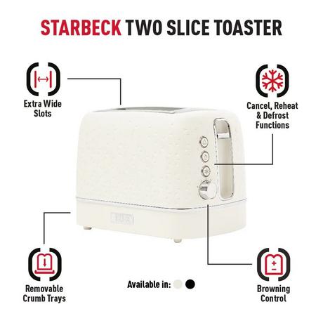 Haden 207210 Starbeck 2 Slice Toaster - Ivory - Bonus Superstore