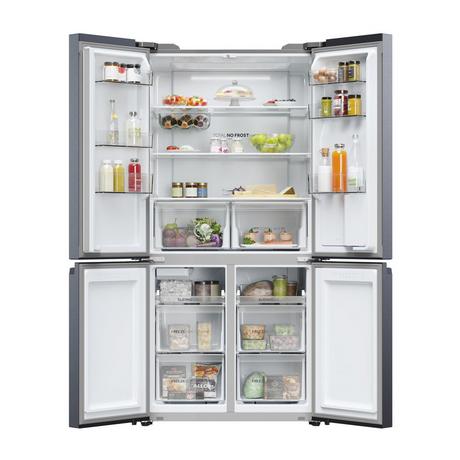 Haier HCR5919EHMB 90cm Freestanding American Fridge Freezer - Brushed Black - Bonus Superstore