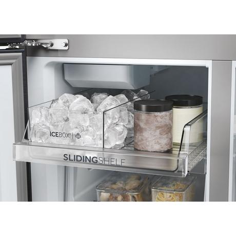 Haier HCR5919EHMB 90cm Freestanding American Fridge Freezer - Brushed Black - Bonus Superstore