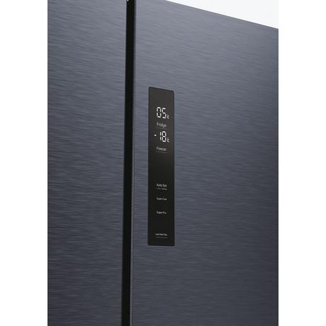 Haier HCR5919EHMB 90cm Freestanding American Fridge Freezer - Brushed Black - Bonus Superstore