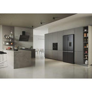 Haier HCR5919EHMB 90cm Freestanding American Fridge Freezer - Brushed Black - Bonus Superstore
