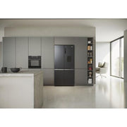 Haier HCR5919EHMB 90cm Freestanding American Fridge Freezer - Brushed Black - Bonus Superstore