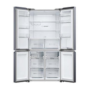 Haier HCR5919EHMB 90cm Freestanding American Fridge Freezer - Brushed Black - Bonus Superstore