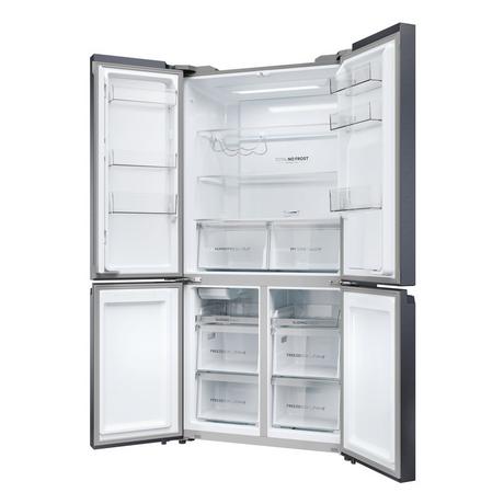 Haier HCR5919EHMB 90cm Freestanding American Fridge Freezer - Brushed Black - Bonus Superstore