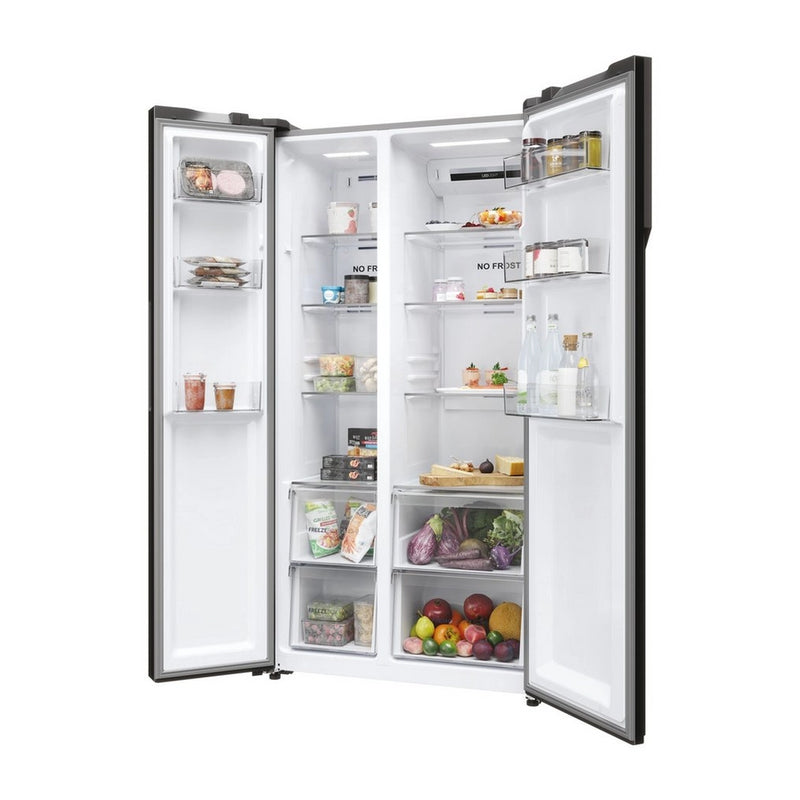 Haier HSR5918DNMP 90.5cm 70/30 Frost Free Fridge Freezer - Pt. Inox