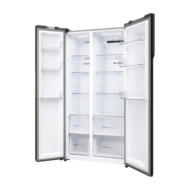 Haier HSR5918DNMP 90.5cm 70/30 Frost Free Fridge Freezer - Pt. Inox