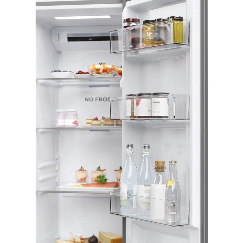 Haier HSR5918DNMP 90.5cm 70/30 Frost Free Fridge Freezer - Pt. Inox
