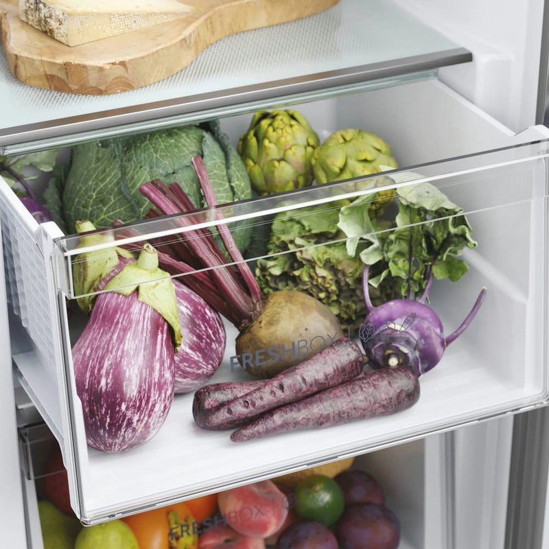 Haier HSR5918DNMP 90.5cm 70/30 Frost Free Fridge Freezer - Pt. Inox