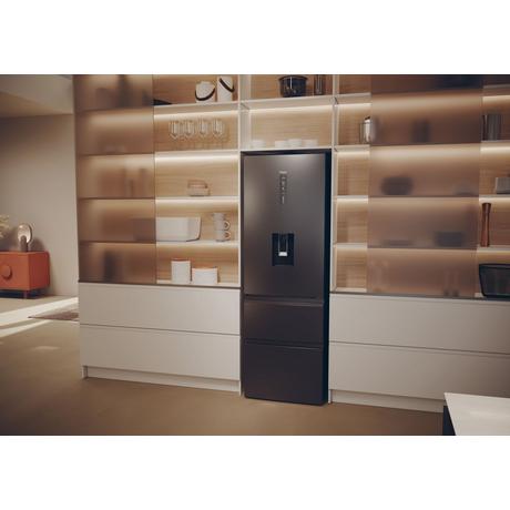 Haier HTW5618EWMP 59.5cm 3D Fridge Freezer - Dark Inox - Bonus Superstore