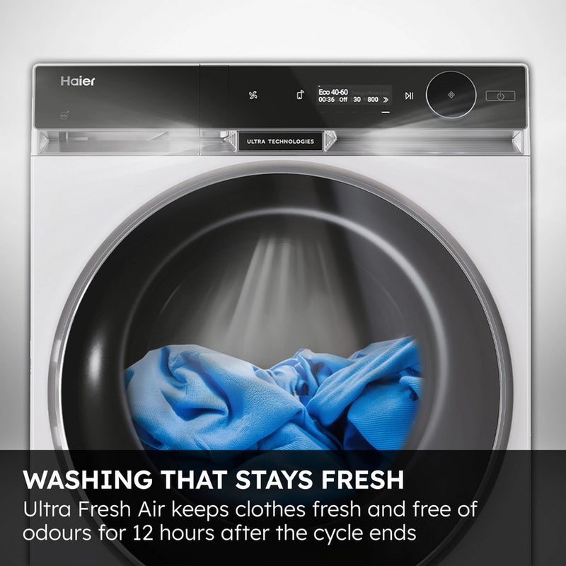 Haier HW100-B14387GUUK 10kg, 1400 Spin Washing Machine - Graphite