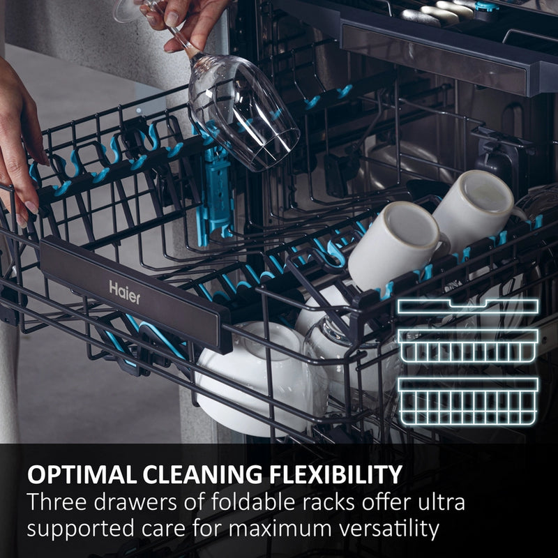 Haier XF 5C7M0W-80 Dishwasher - White - 15 Place Settings
