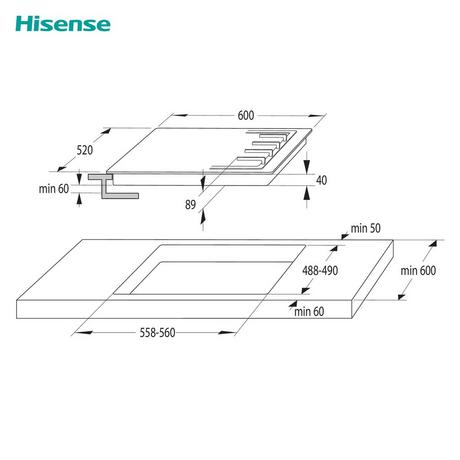 Hisense GM642XHS 60cm Gas Hob - Stainless Steel