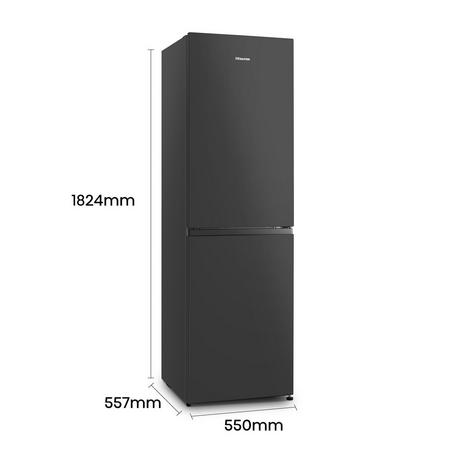 Hisense RB327N4BBE 55cm 50/50 Total No Frost Fridge Freezer - Black Steel - Bonus Superstore