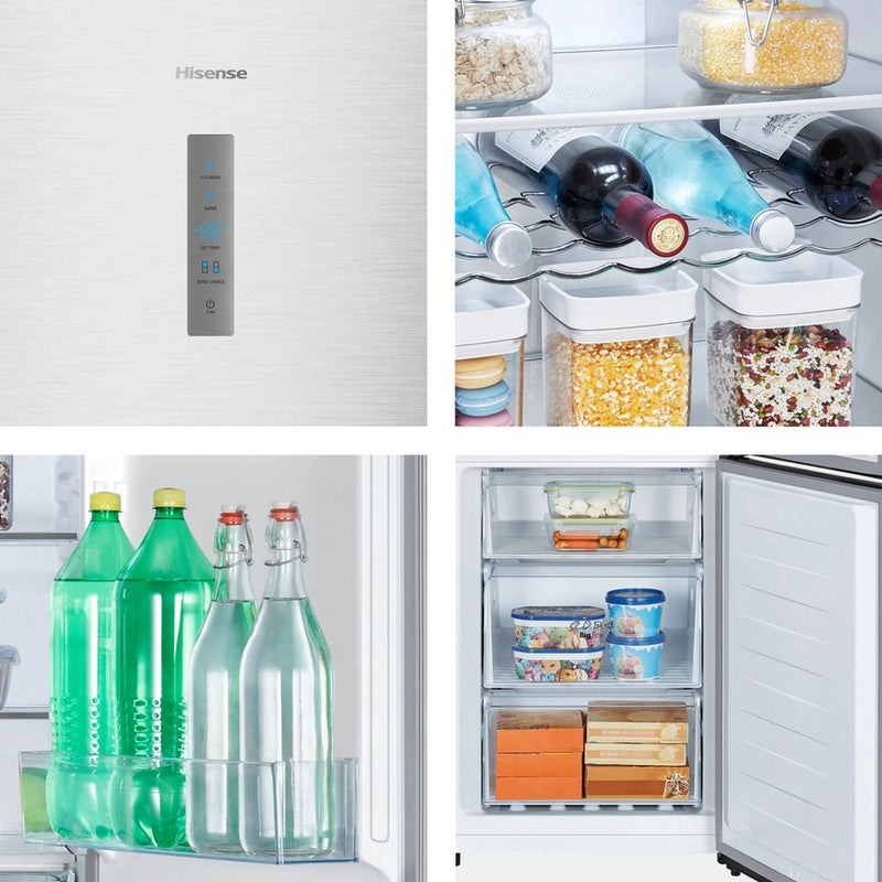 Hisense RB395N4BCE 60/40 Total No Frost Fridge Freezer - Stainless Steel