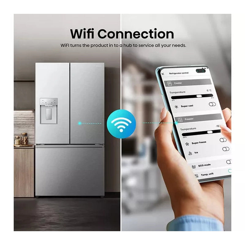 Hisense RF815N4SESE Total No Frost Plumbed American Fridge Freezer - Silver