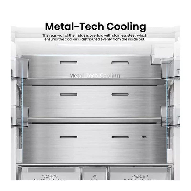 Hisense RF815N4SESE Total No Frost Plumbed American Fridge Freezer - Silver