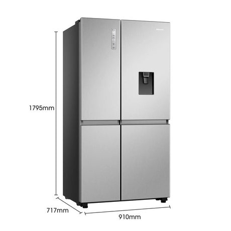 Hisense RS840N4WCE 60/40 91cm Frost Free American Fridge Freezer - Stainless Steel