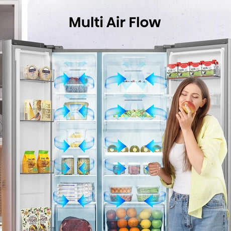 Hisense RS840N4WCE 60/40 91cm Frost Free American Fridge Freezer - Stainless Steel