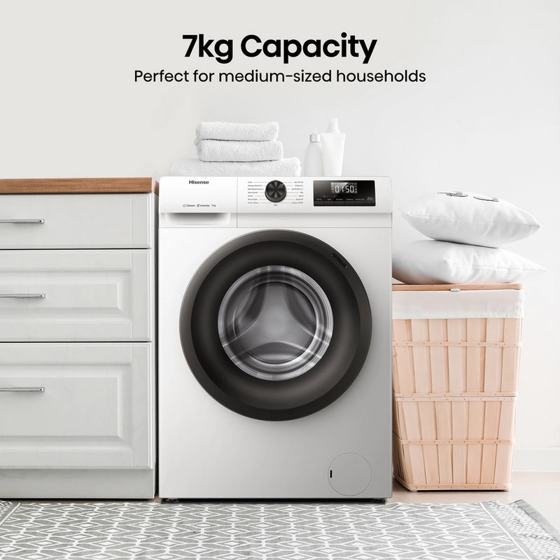 Hisense WF1Q7021BW 7kg 1200 Spin, Steam Washing Machine - White