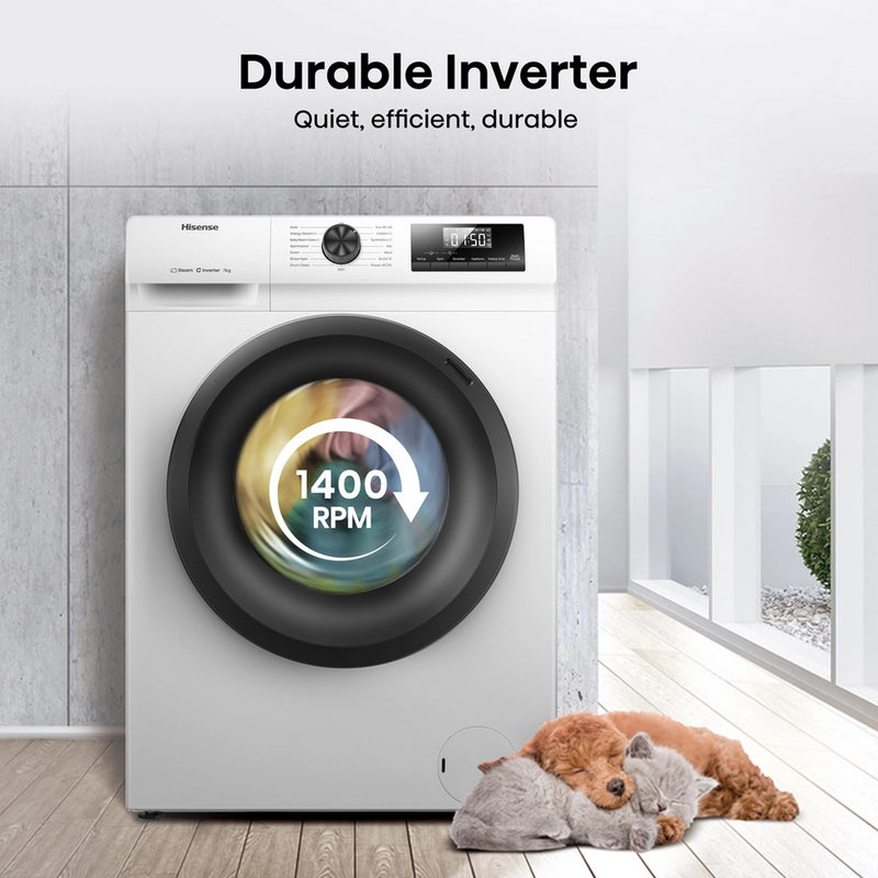 Hisense WF1Q7021BW 7kg 1200 Spin, Steam Washing Machine - White