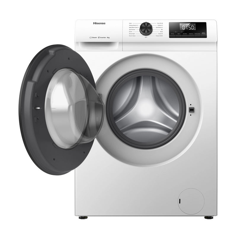 Hisense WF1Q8041BW 8kg 1400 Spin, Steam Washing Machine - White