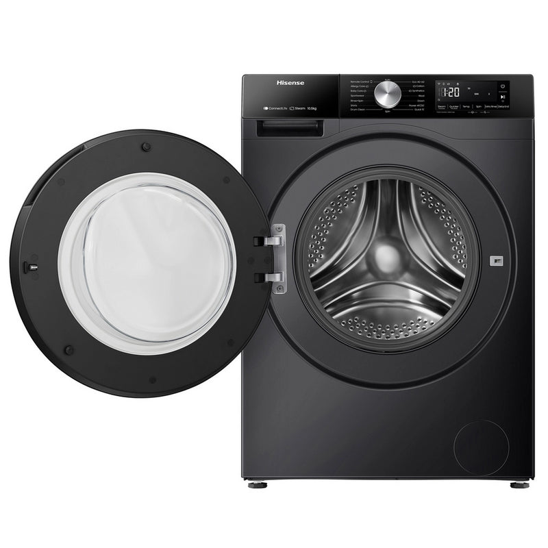 Hisense WF3S1043BB3 10.5kg 1400 Spin Steam Washing Machine - Black