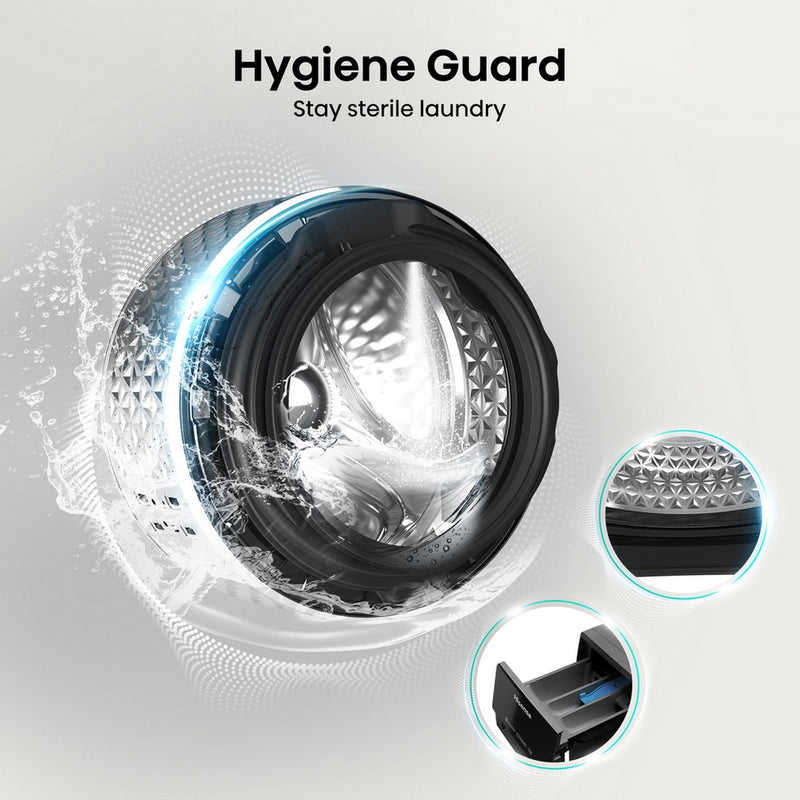 Hisense WF3S1043BB3 10.5kg 1400 Spin Steam Washing Machine - Black