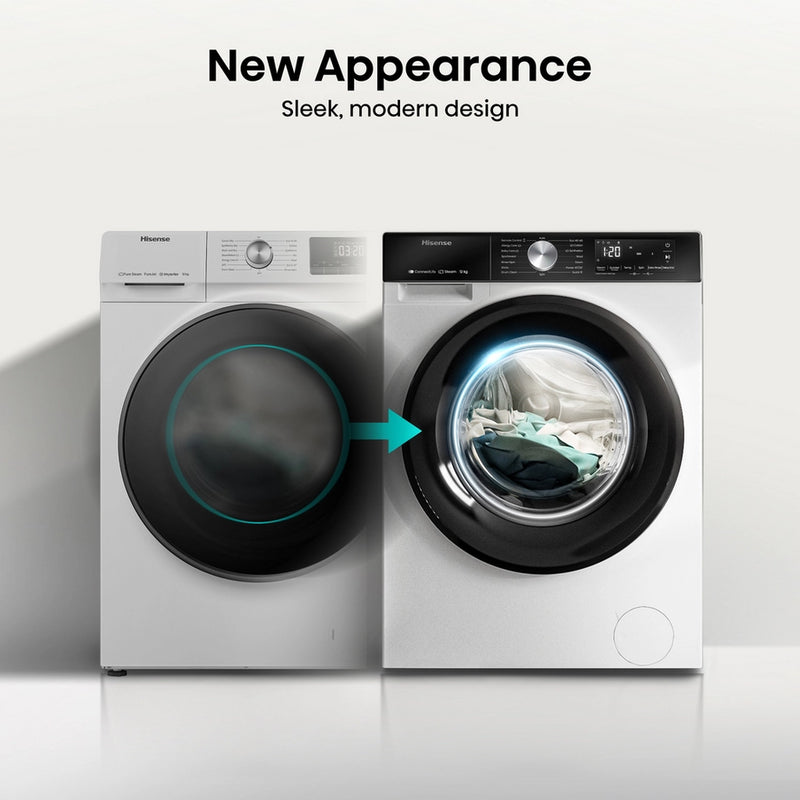 Hisense WF3S1243BW3 12kg 1400 Spin, Steam Washing Machine - White