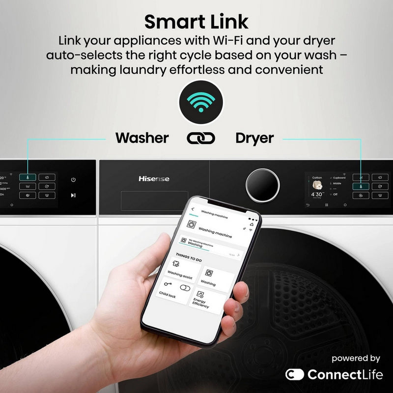 Hisense WF5I9043BWFS 9kg 1400 Spin Washing Machine - White