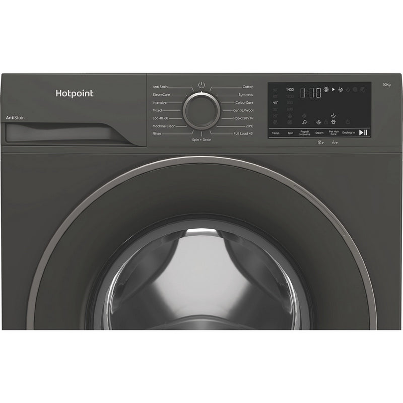 Hotpoint H101GANTISTAIN 10kg 1400 Spin Washing Machine with PetHairCare - Graphite