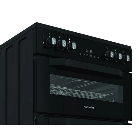 Hotpoint HDE6VDC2B1 60cm Double Oven Electric Cooker with Ceramic Hob - Black