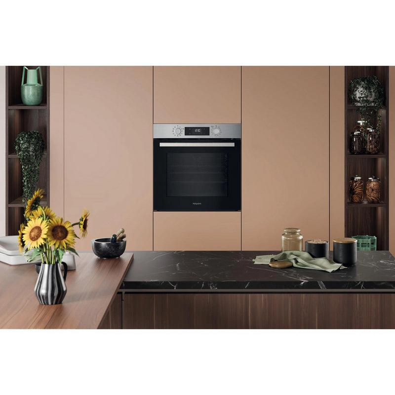 Hotpoint HO278PXUK 60cm Built In Electric Single Oven - Silver