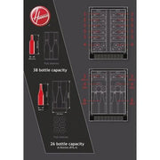 Hoover 38 Bottle Capacity Dual Zone Wine Cooler - Black - Bonus Superstore