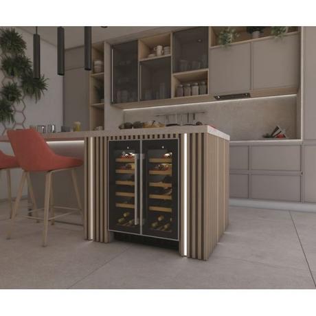 Hoover 38 Bottle Capacity Dual Zone Wine Cooler - Black - Bonus Superstore