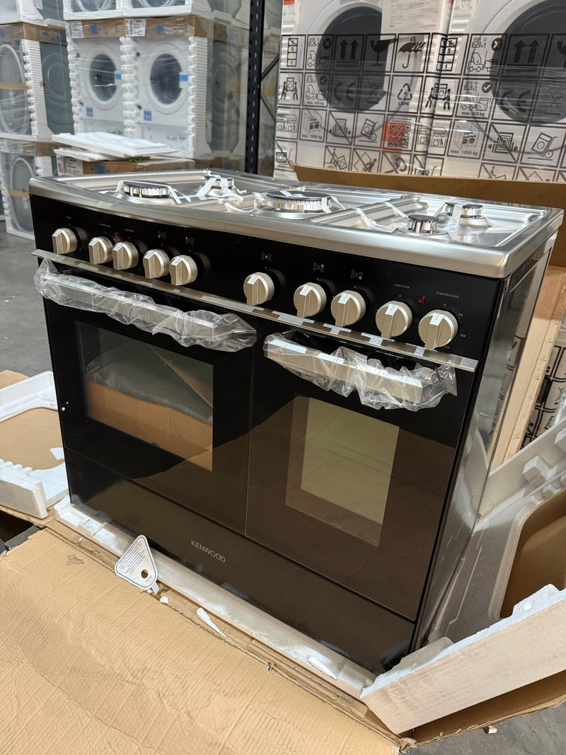 Kenwood CK 406 SL Twin Cavity Dual Fuel Range Cookers 90 cm in Slate Grey & Stainless Steel