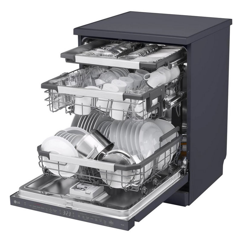 LG TrueSteam QuadWash DF587HMS WiFi Connected Full Size Dishwasher - Matte Black - 14 Place Settings