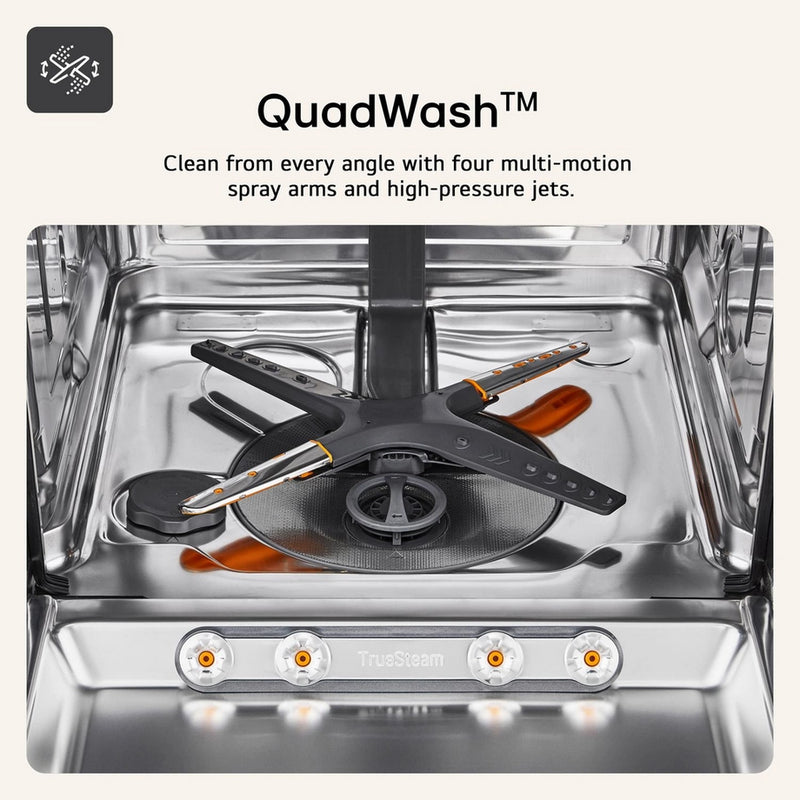 LG TrueSteam QuadWash DF587HMS WiFi Connected Full Size Dishwasher - Matte Black - 14 Place Settings