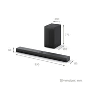 LG US70TY.AGBRLLK Wireless 3.1.1ch Soundbar & Subwoofer - Black - Bonus Superstore