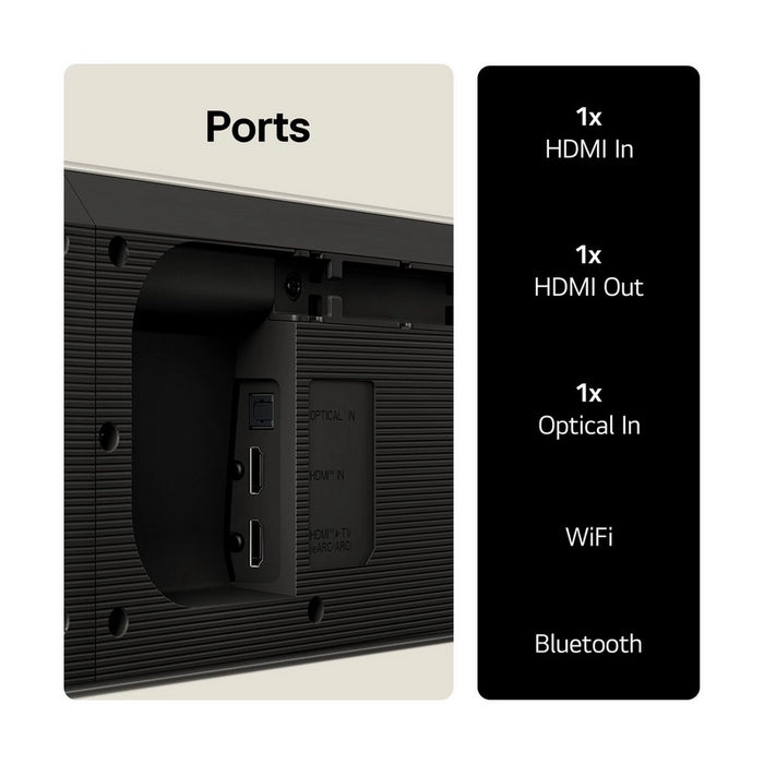 LG USG10TY.DGBRLLK Wireless3.1ch Soundbar & Subwoofer - Black