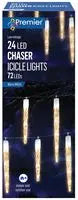 PREMIER 24pc Chaser Icicles with 72 Warm White LEDs -