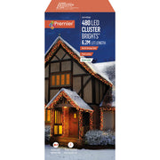 Premier Multi Action 480 LED Cluster Christmas Lights 6.2M Red & Vintage Gold - Bonus Superstore