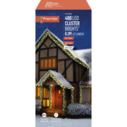 Premier Multi Action 480 LED Cluster Christmas Lights 6.2M Warm White - Bonus Superstore