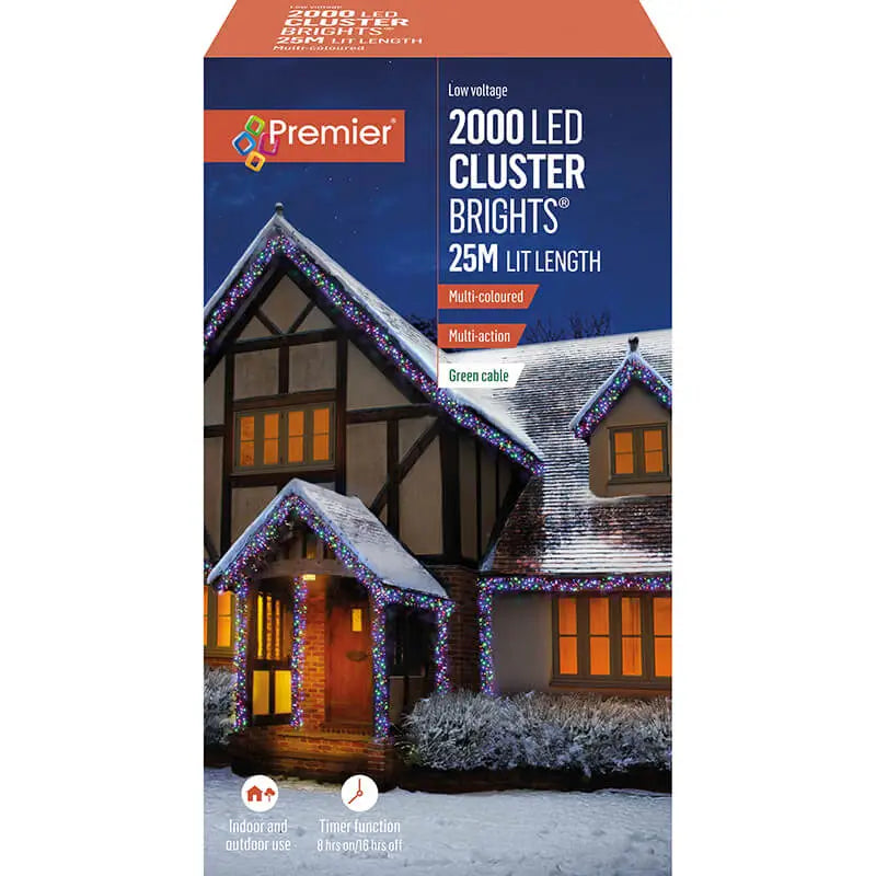 Premier LV162177M 2000 Multi Action Multicolour LED Clusters on Timer